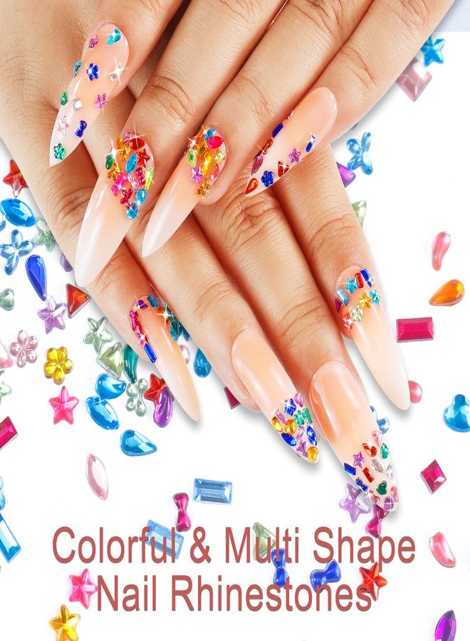 Allstarry Nail Gems, 2500PCS Colorful Rhinestones for Nails, Muliti-Shape Nail Charms and Gems 2-5mm Nail Rhinestones for Bedazzling Gems Jewels for Nails Gem Small Nail Art Charms Nail Supplies - Image 2